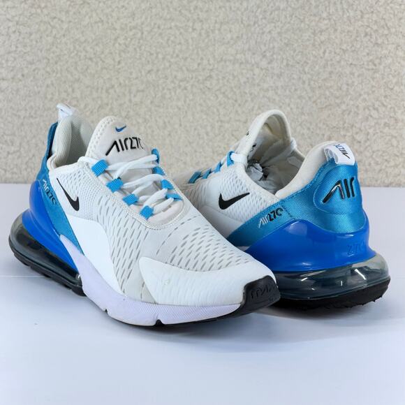 Nike Air Max 270 Running Shoes Men 9.5 White Blue AH8050-110 Low Top Lace Up Gym - Picture 9 of 11
